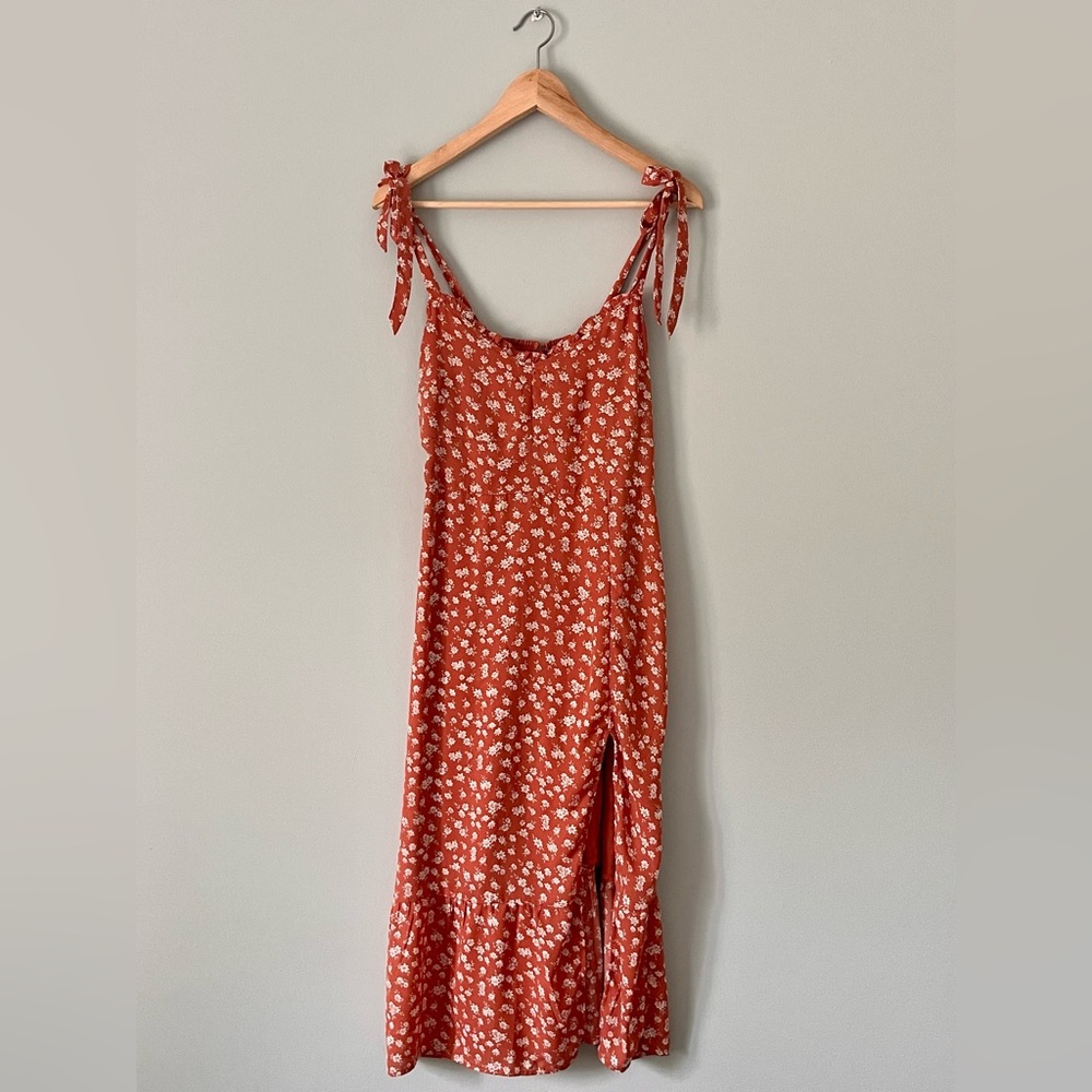A&F summer floral slit dress - M